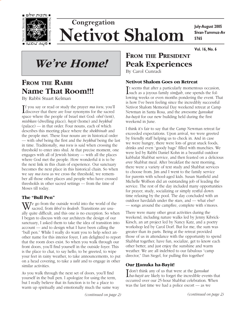 Congregation Netivot Shalom Congregation Netivot Shalom