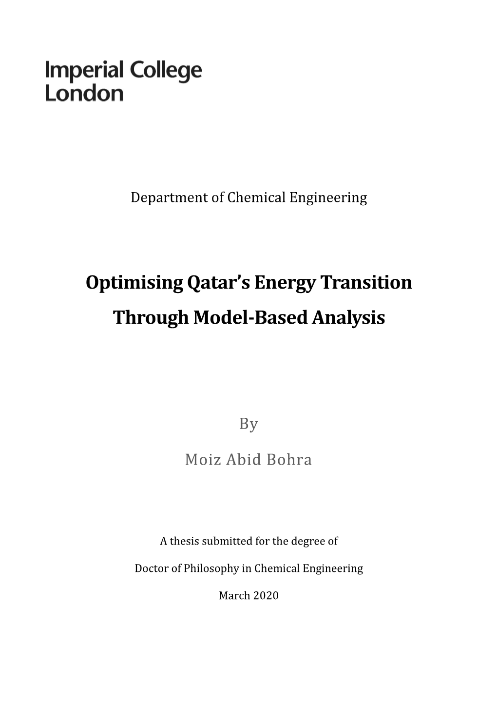 Optimising Qatar's Energy Transition Through Model-Based Analysis