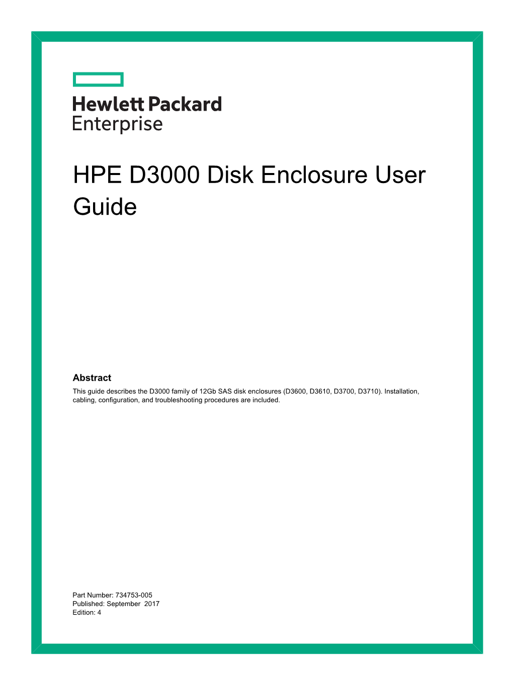HPE D3600/D3700 Disk Enclosure User Guide