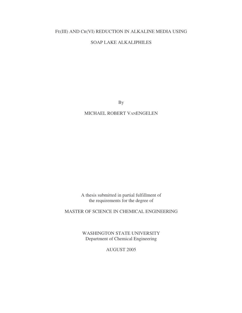 Fe(Iii) and Cr(Vi) Reduction in Alkaline Media Using