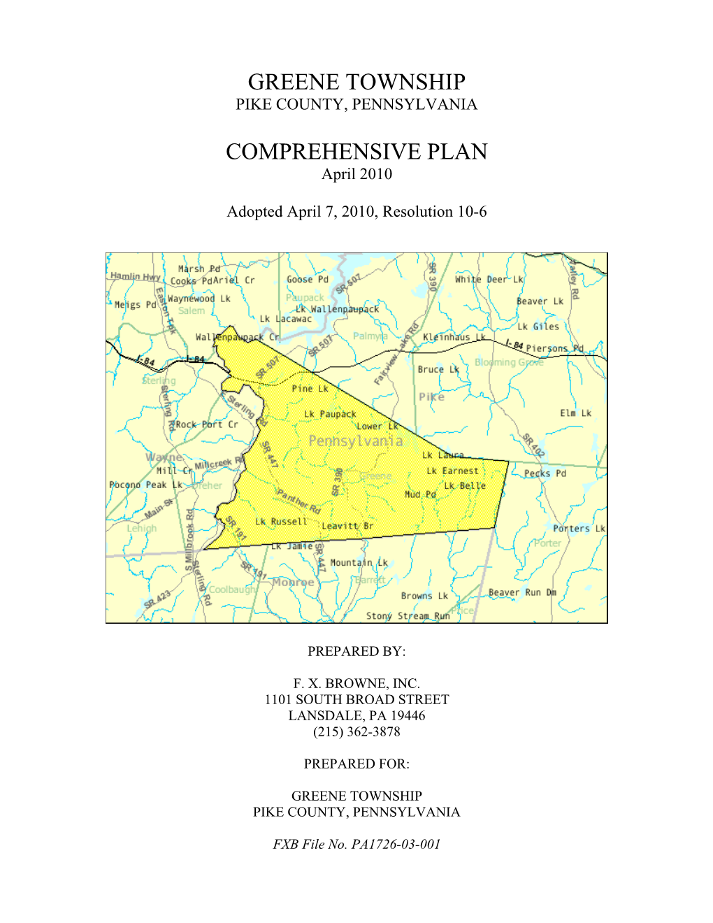 Greene Township Comprehensive Plan April 2010