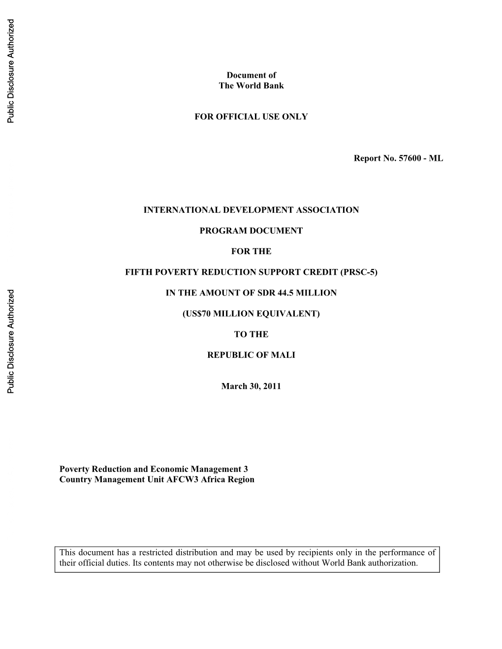 World Bank Document