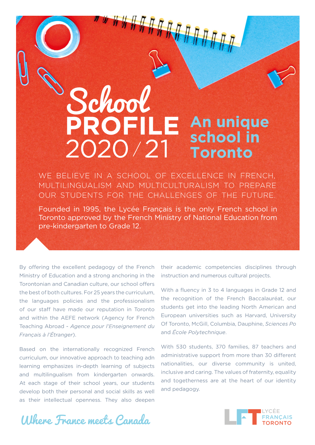 School Profile -2020-21 Curriculum