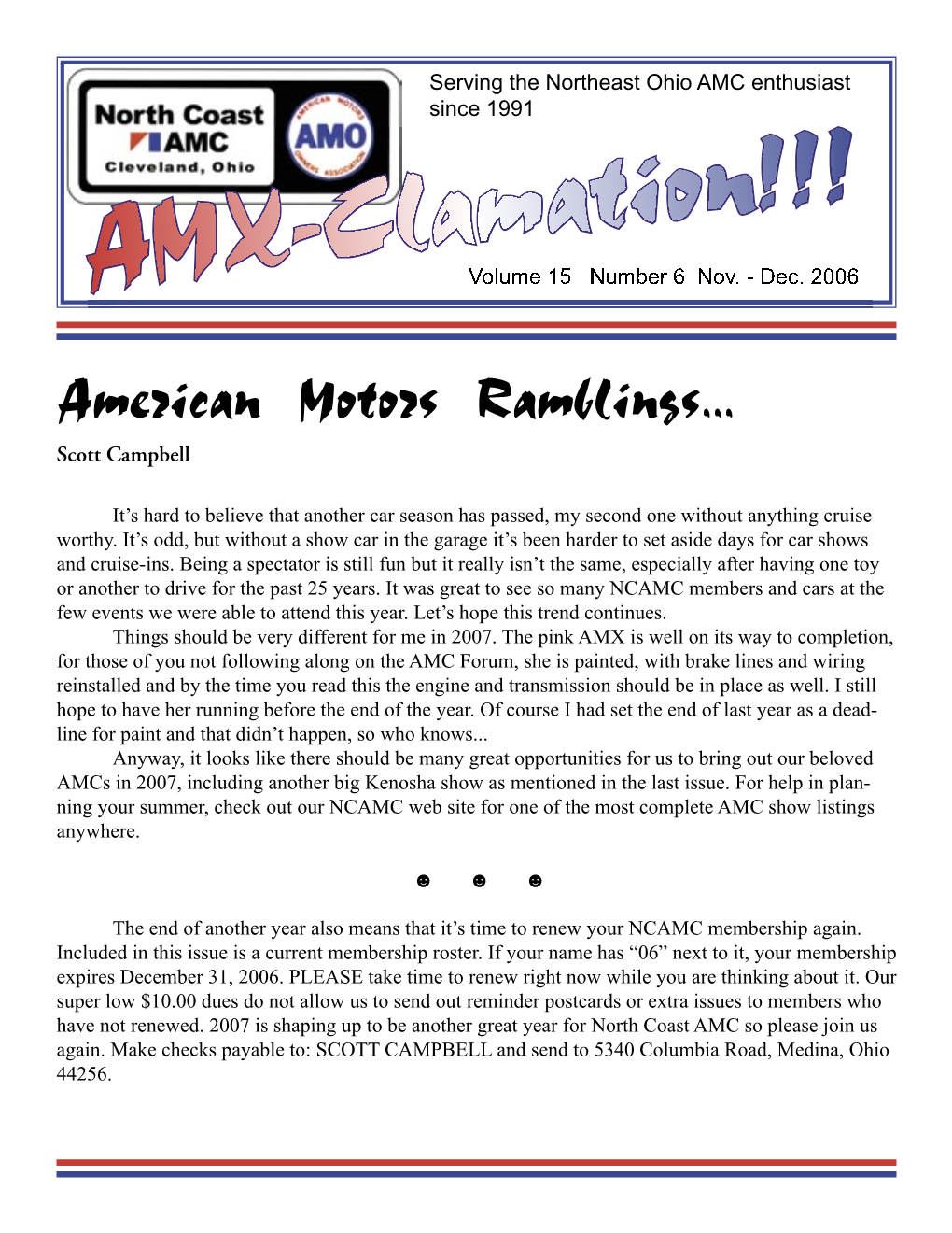 AMX-Clamation!!!Volumevolume 15 Number 6 Novnov