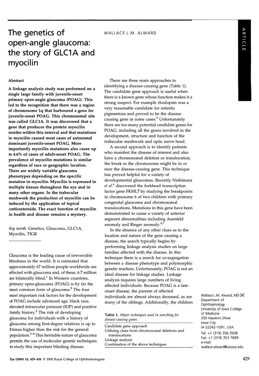 The Genetics of Open-Angle Glaucoma