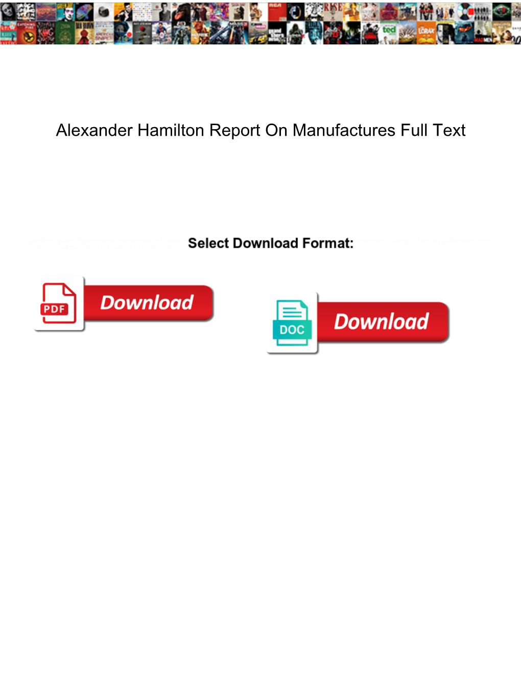 Alexander Hamilton Report on Manufactures Full Text