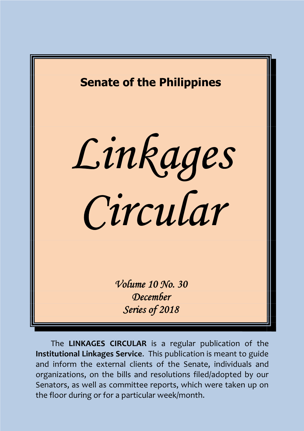 Linkages Circular Vol. 10 No. 30