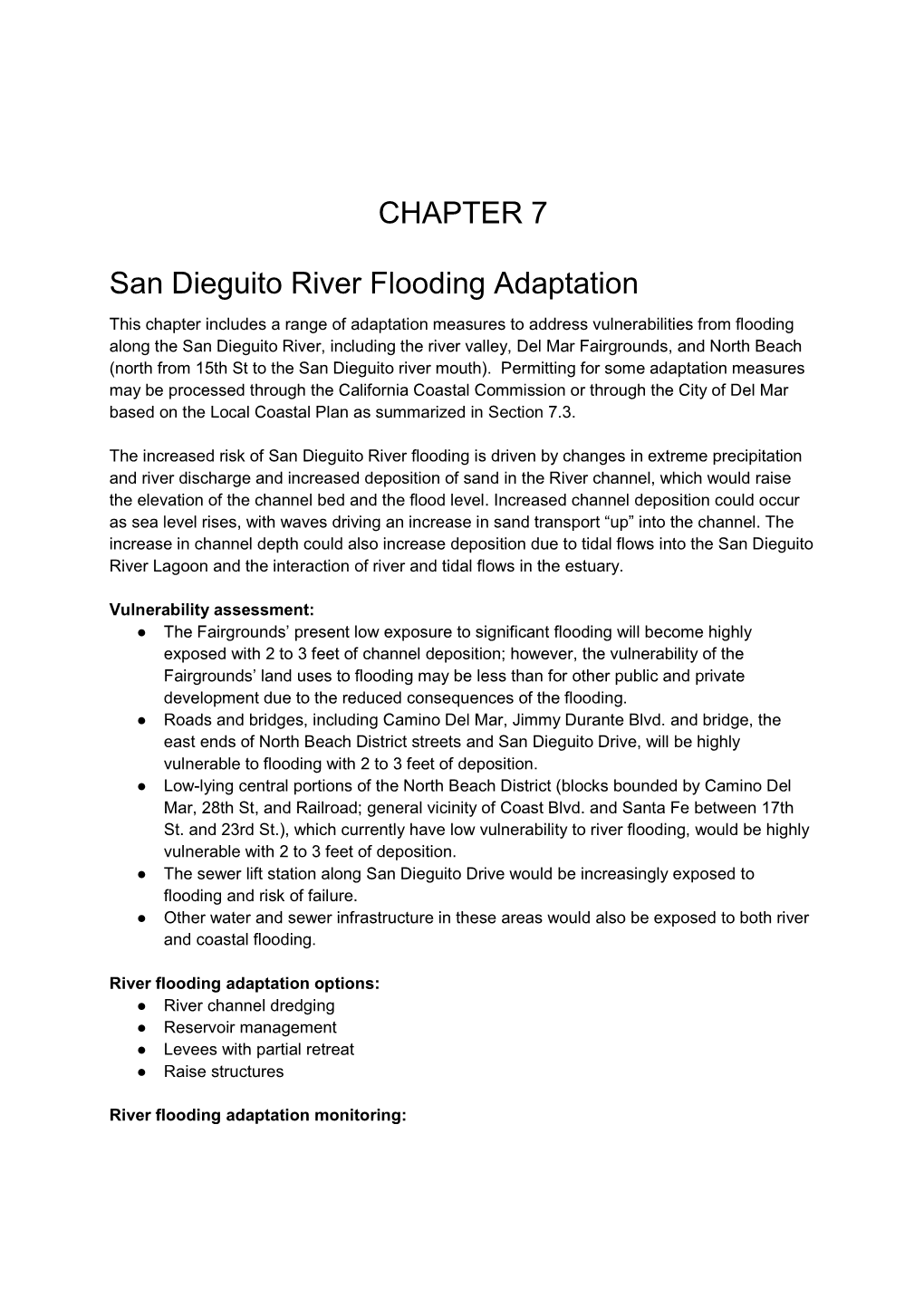 CHAPTER 7 San Dieguito River Flooding Adaptation