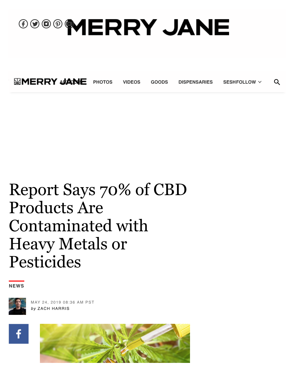 Report Says 70% of CBD Products Are Contaminated with Heavy Metals Or Pesticides