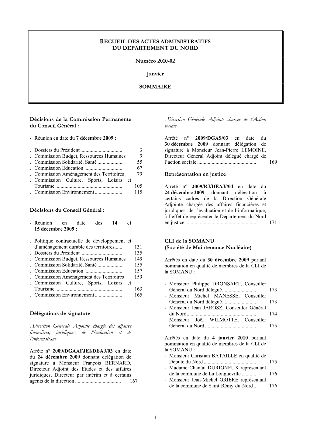 Recueil Des Actes Administratifs Du Departement Du Nord