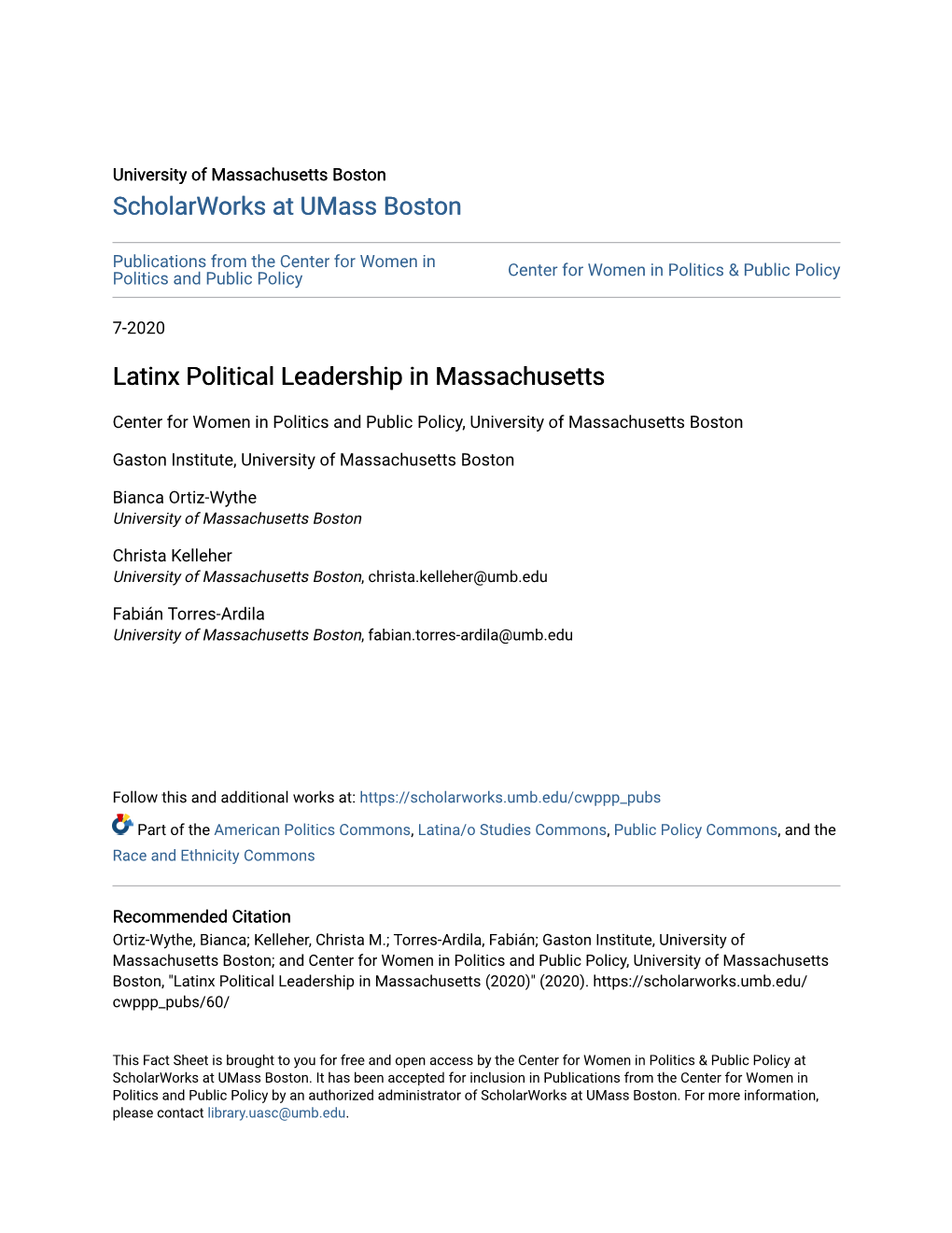 Latinx Political Leadership in Massachusetts