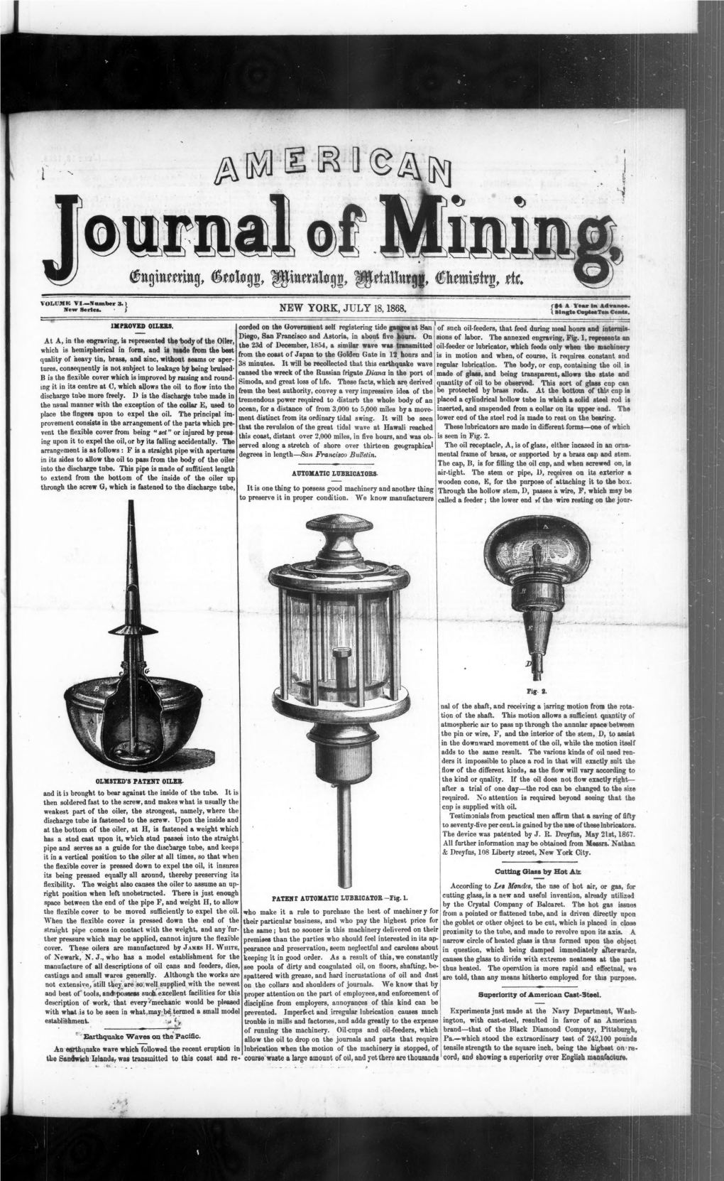 American Journal of Mining 1868-07-18: Vol 6 Iss 3