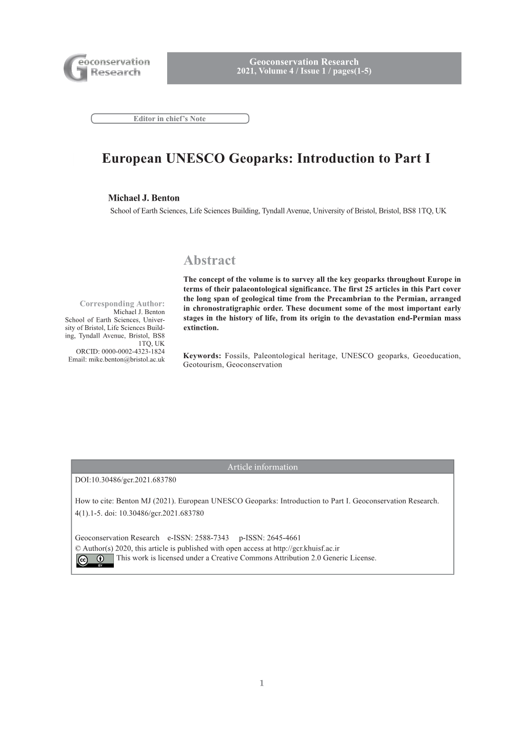 Abstract European UNESCO Geoparks: Introduction to Part I