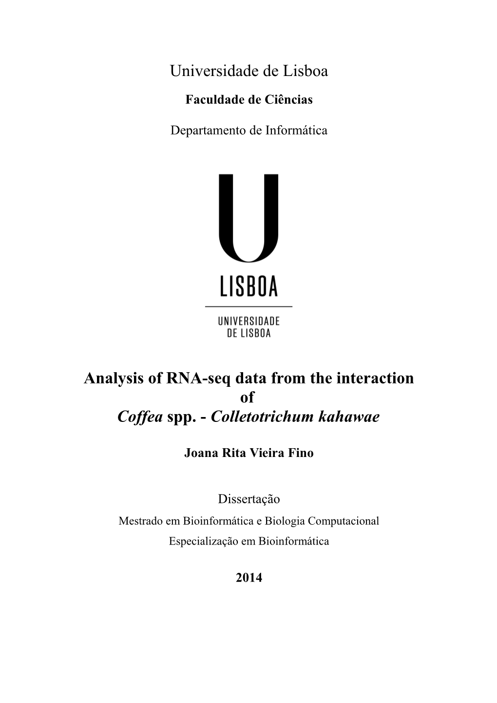 Analysis of RNA-Seq Data from the Interaction of Coffea Spp. - Colletotrichum Kahawae