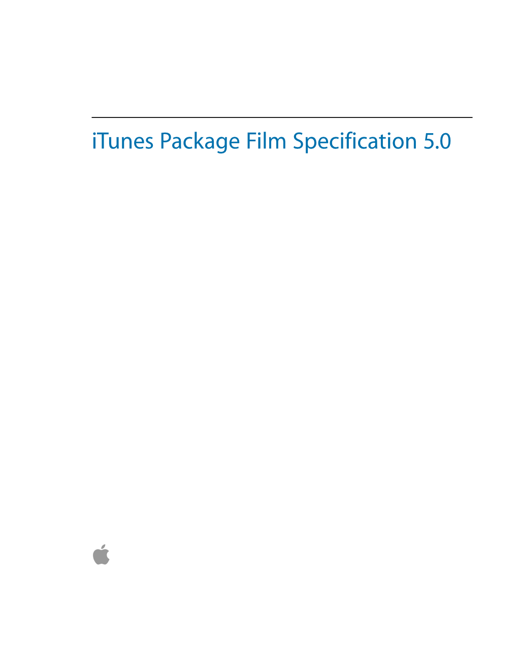 Itunes Package Film Specification 5.0