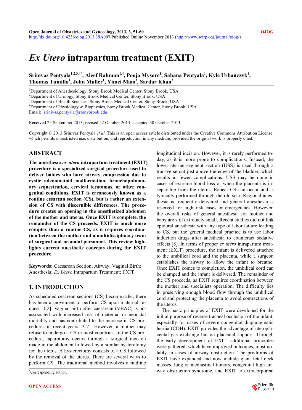 Ex Utero Intrapartum Treatment (EXIT)