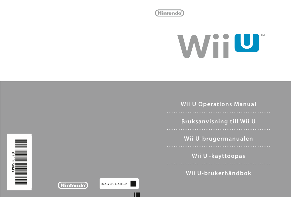 Wii U Operations Manual Bruksanvisning Till