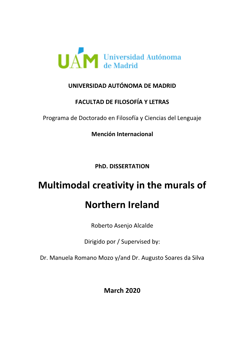 Multimodal Creativity in the Murals of Northern Ireland