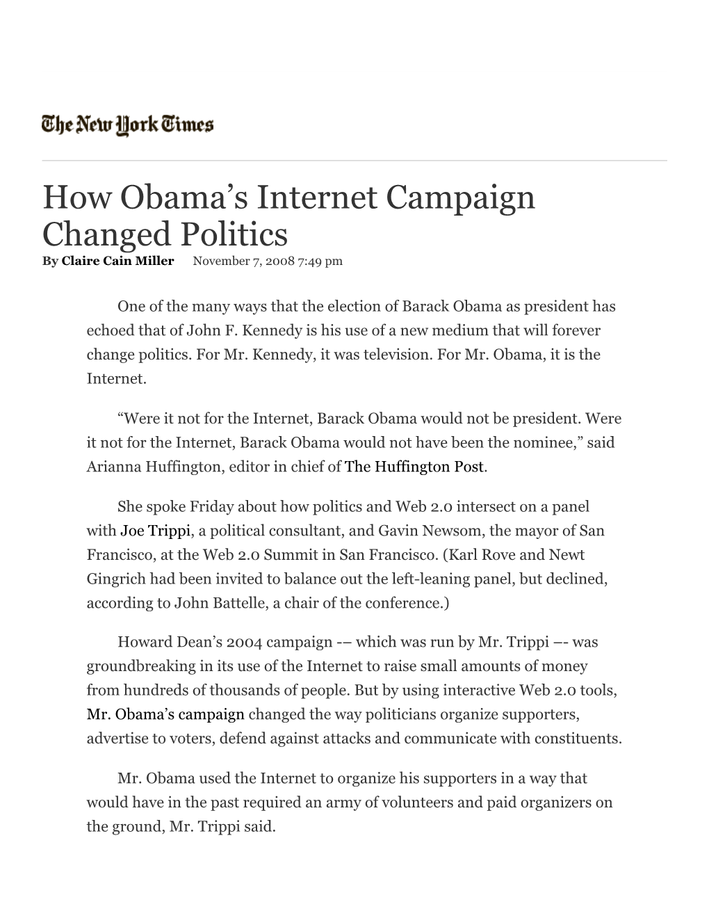 How Obama's Internet Campaign Changed Politics