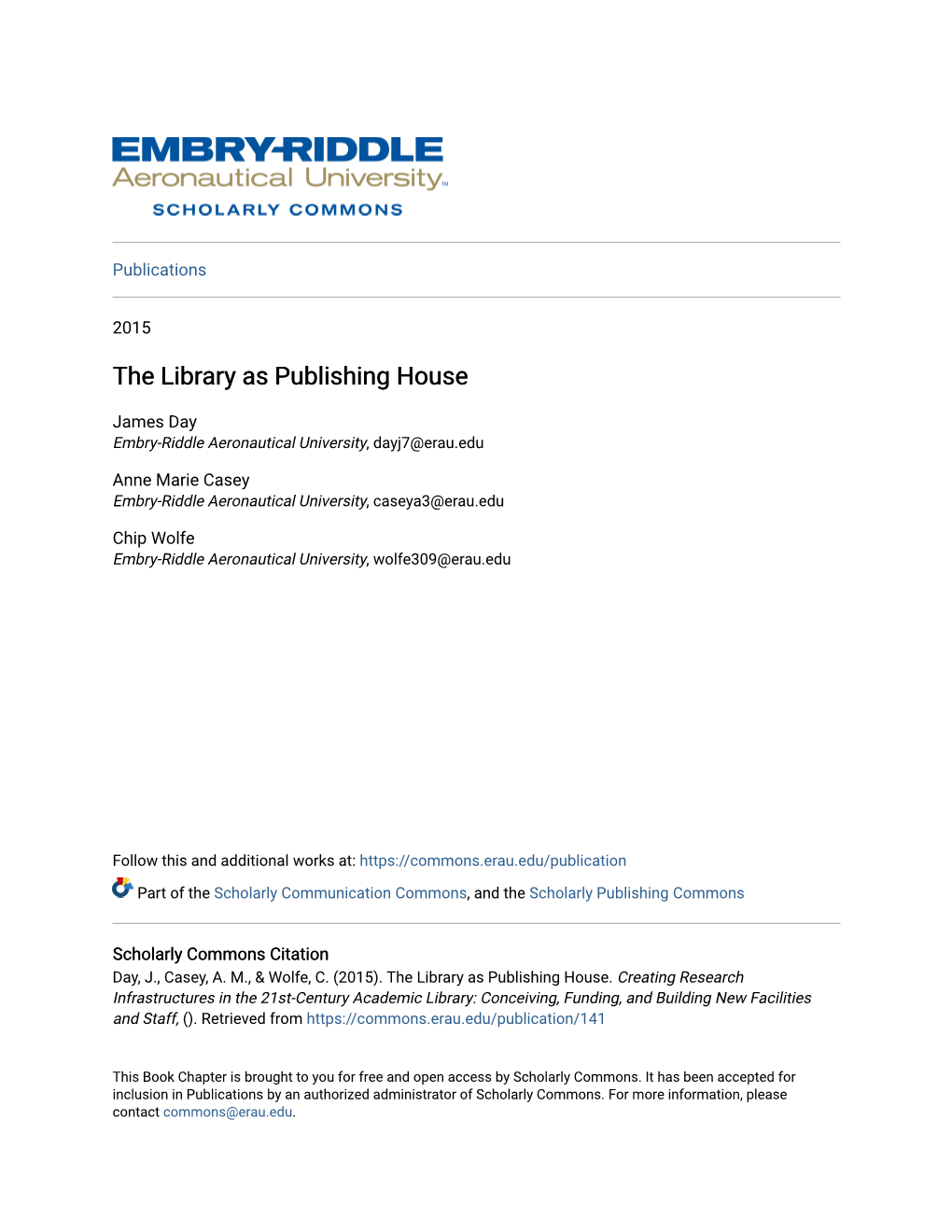 The Library As Publishing House