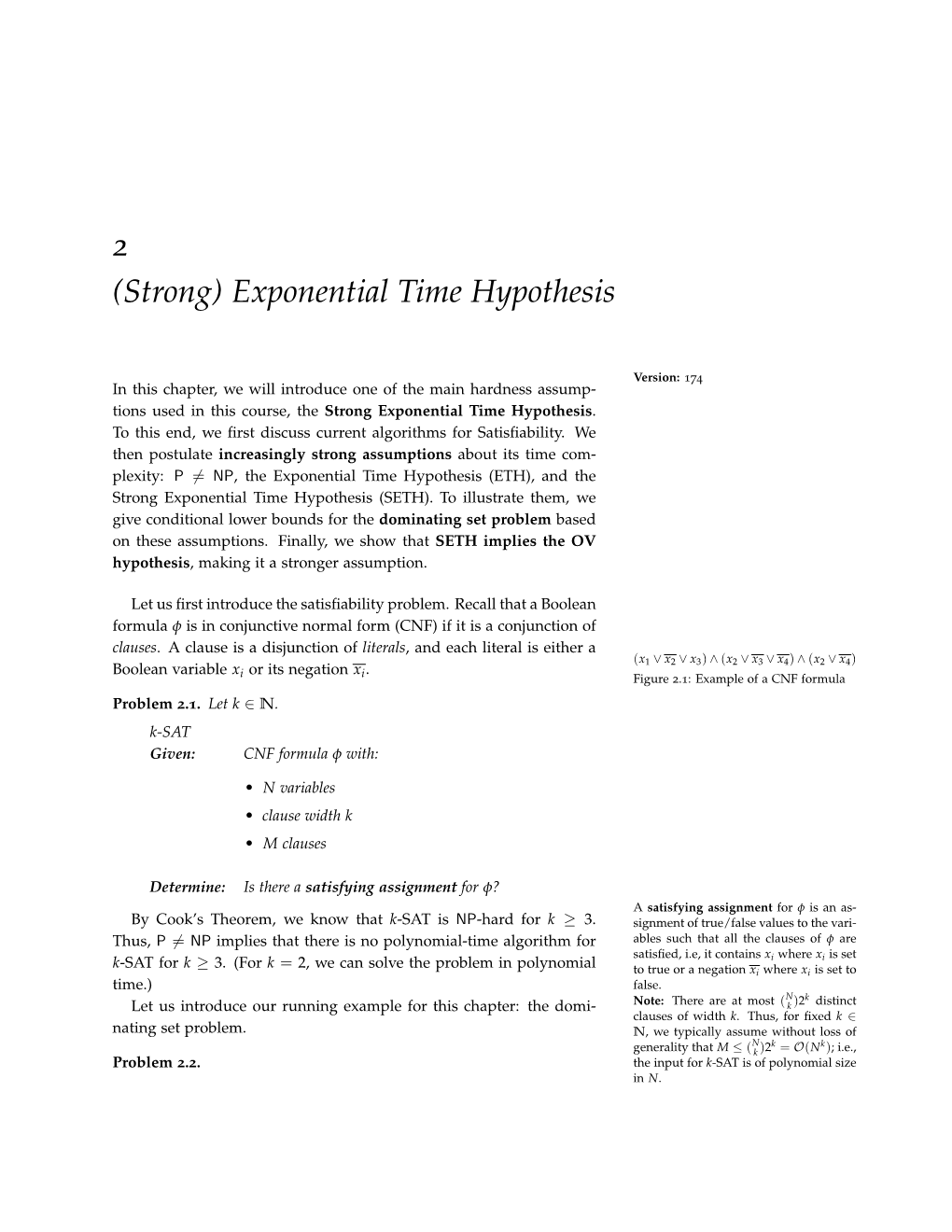 2 (Strong) Exponential Time Hypothesis