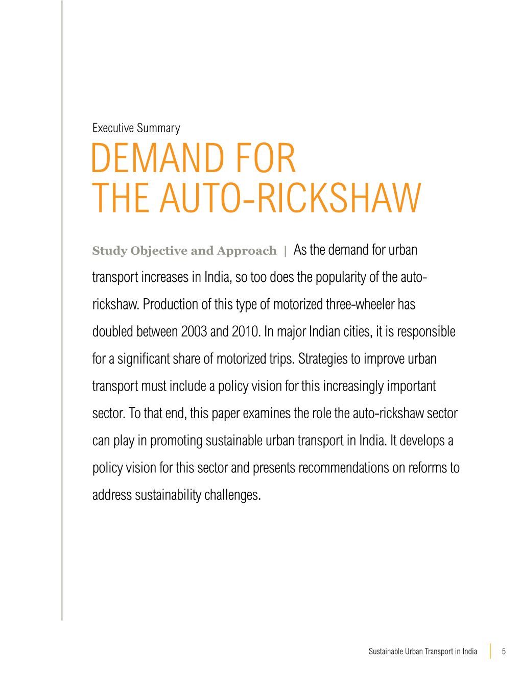 Demand for the Auto-Rickshaw