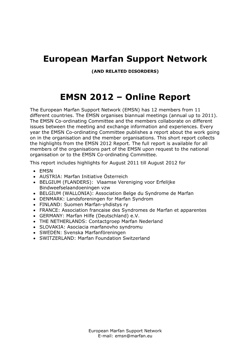 EMSN Online Report 2012