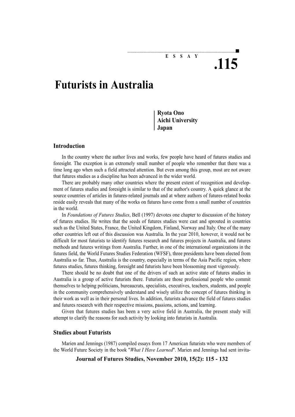 Futurists in Australia