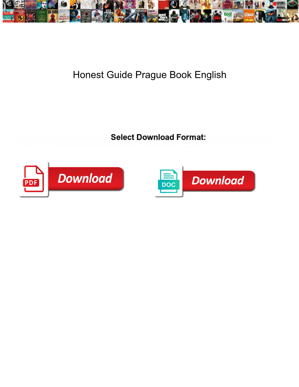 Honest Guide Prague Book English Kegen