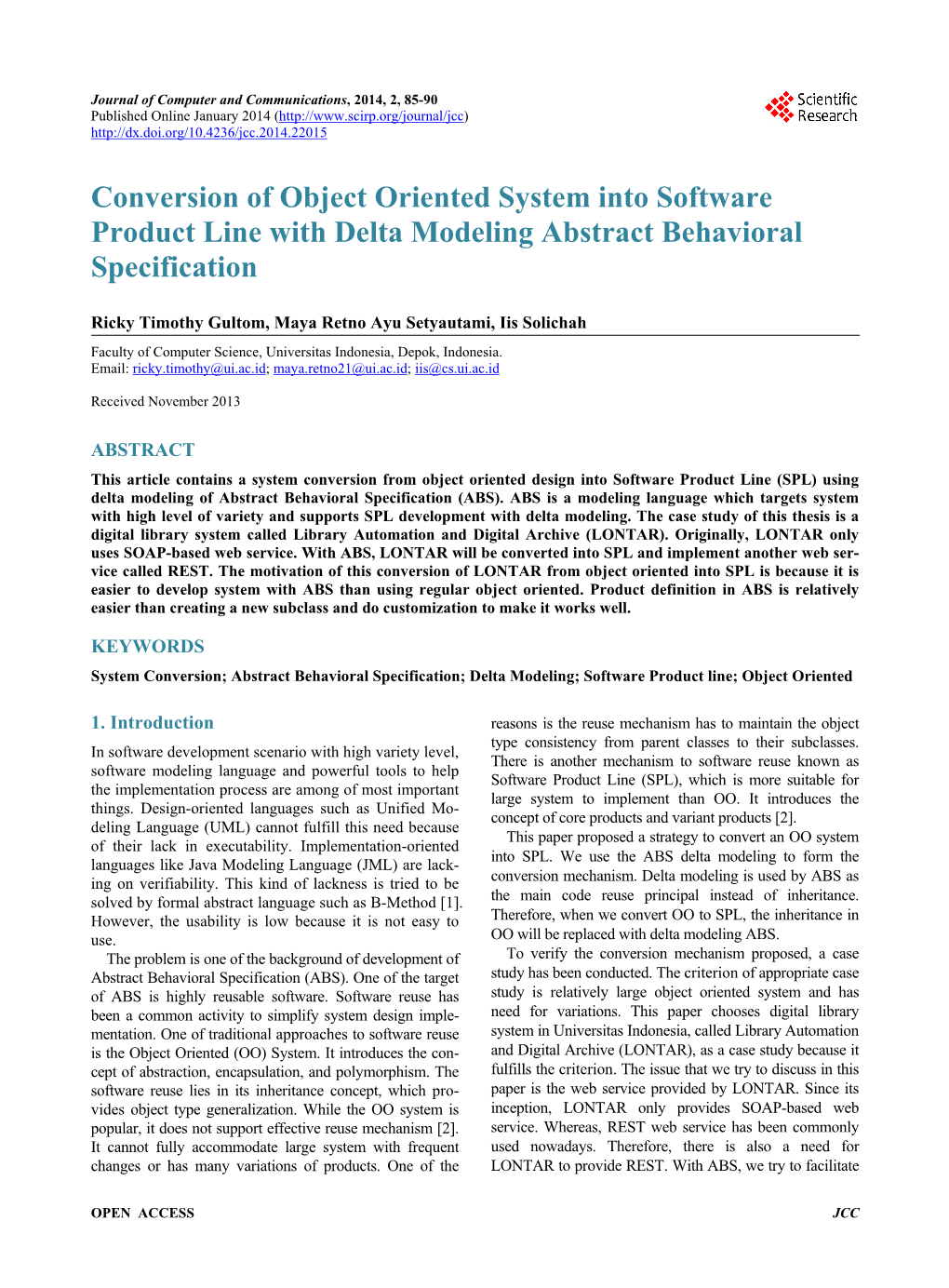 Conversion of Object Oriented System Into Software Product Line with Delta Modeling Abstract Behavioral Specification