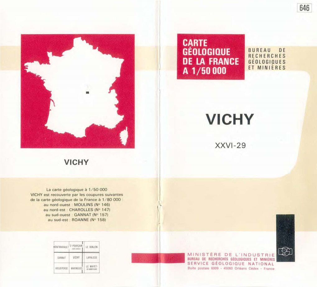 Vichy Vichy Carte Géologique De La France a 1/50000