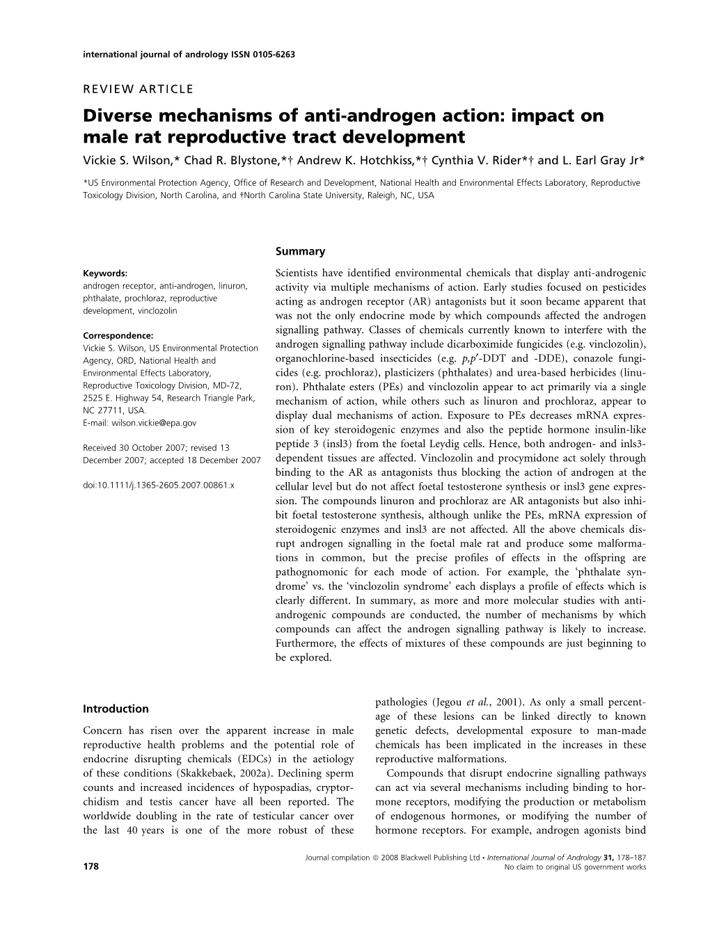 Impact on Male Rat Reproductive Tract Development Vickie S