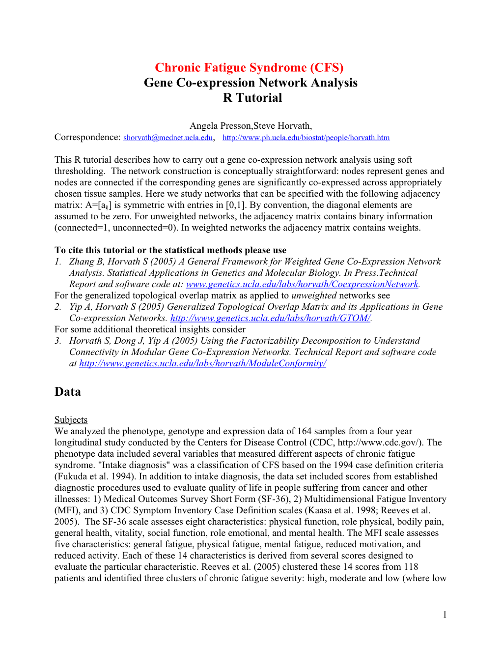 Gene Co-Expression Network Analysis