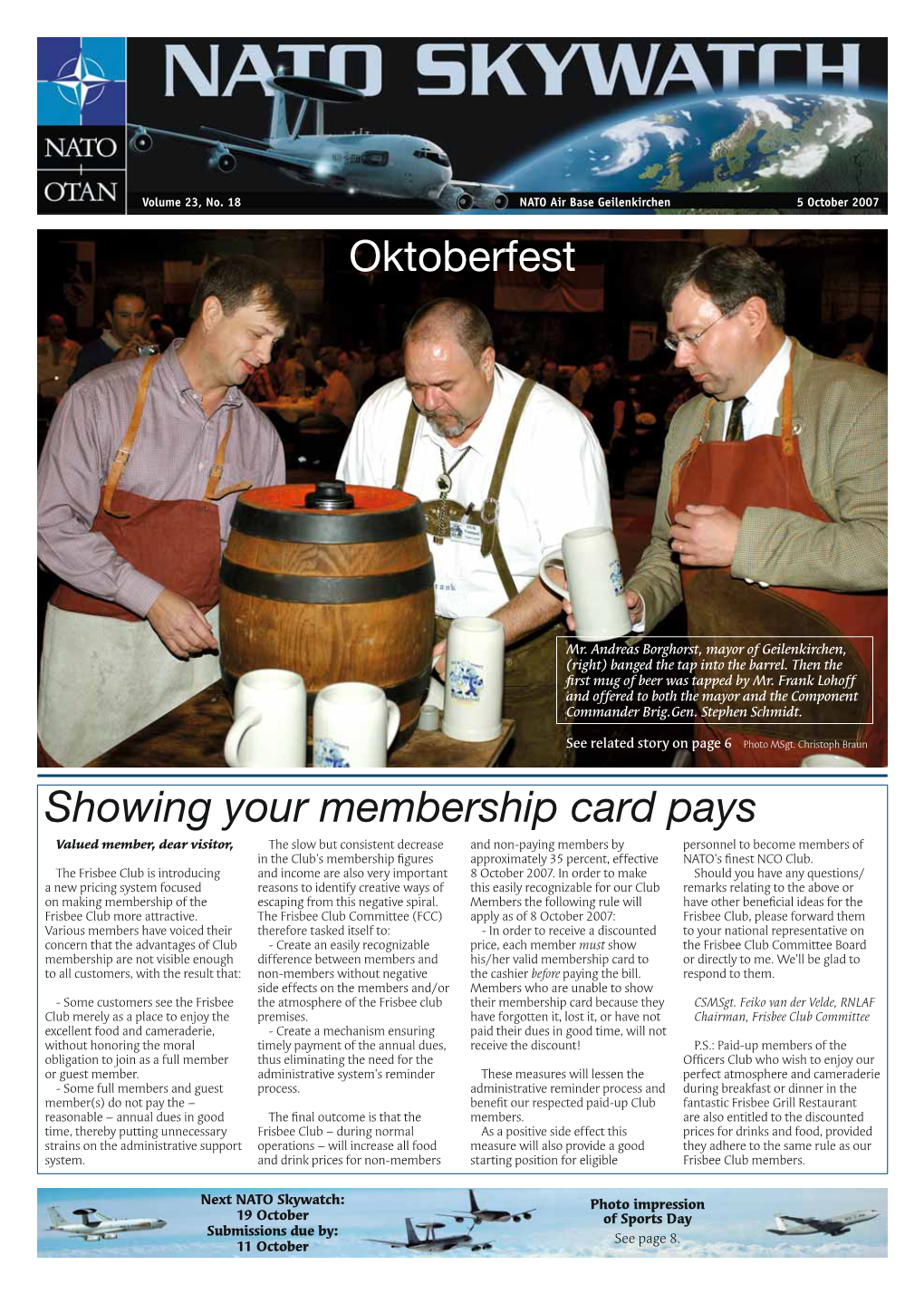 Oktoberfest Showing Your Membership Card Pays