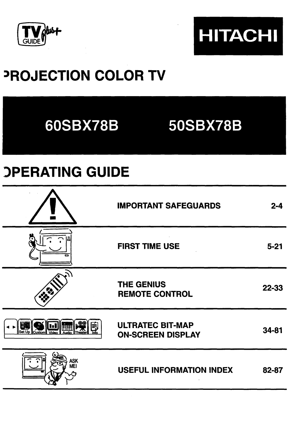 Rojection Color Tv Dperating Guide