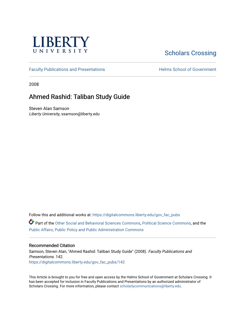 Ahmed Rashid: Taliban Study Guide