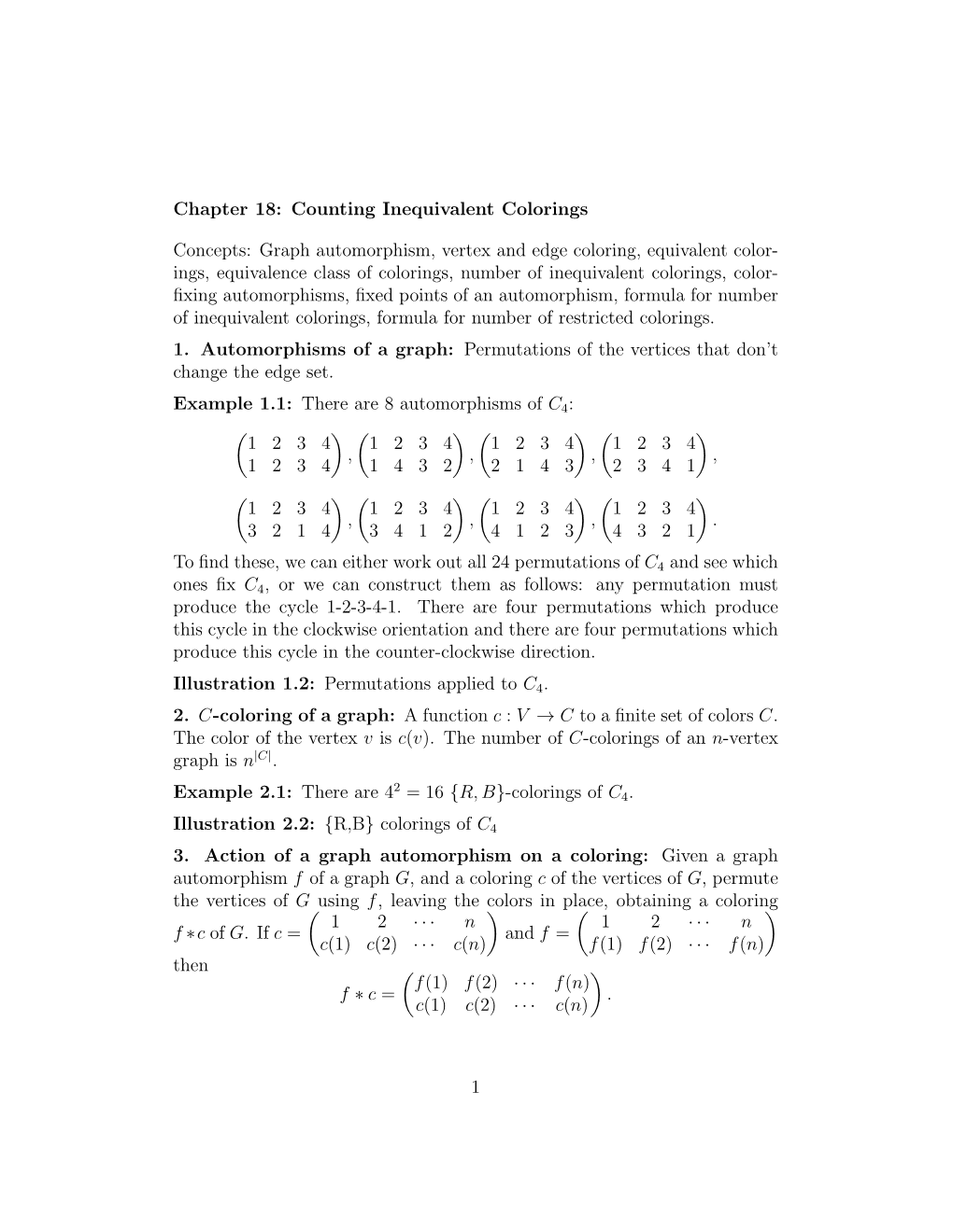 Counting Inequivalent Colorings Concepts: Graph Automorphism