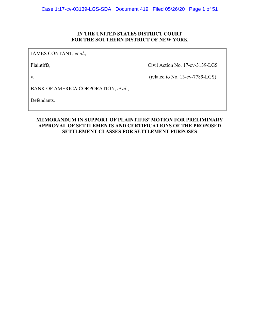 Case 1:17-Cv-03139-LGS-SDA Document 419 Filed 05/26/20 Page 1 of 51