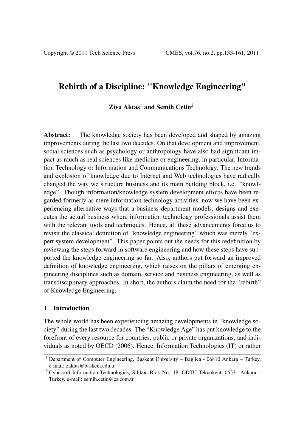 Rebirth of a Discipline: "Knowledge Engineering"