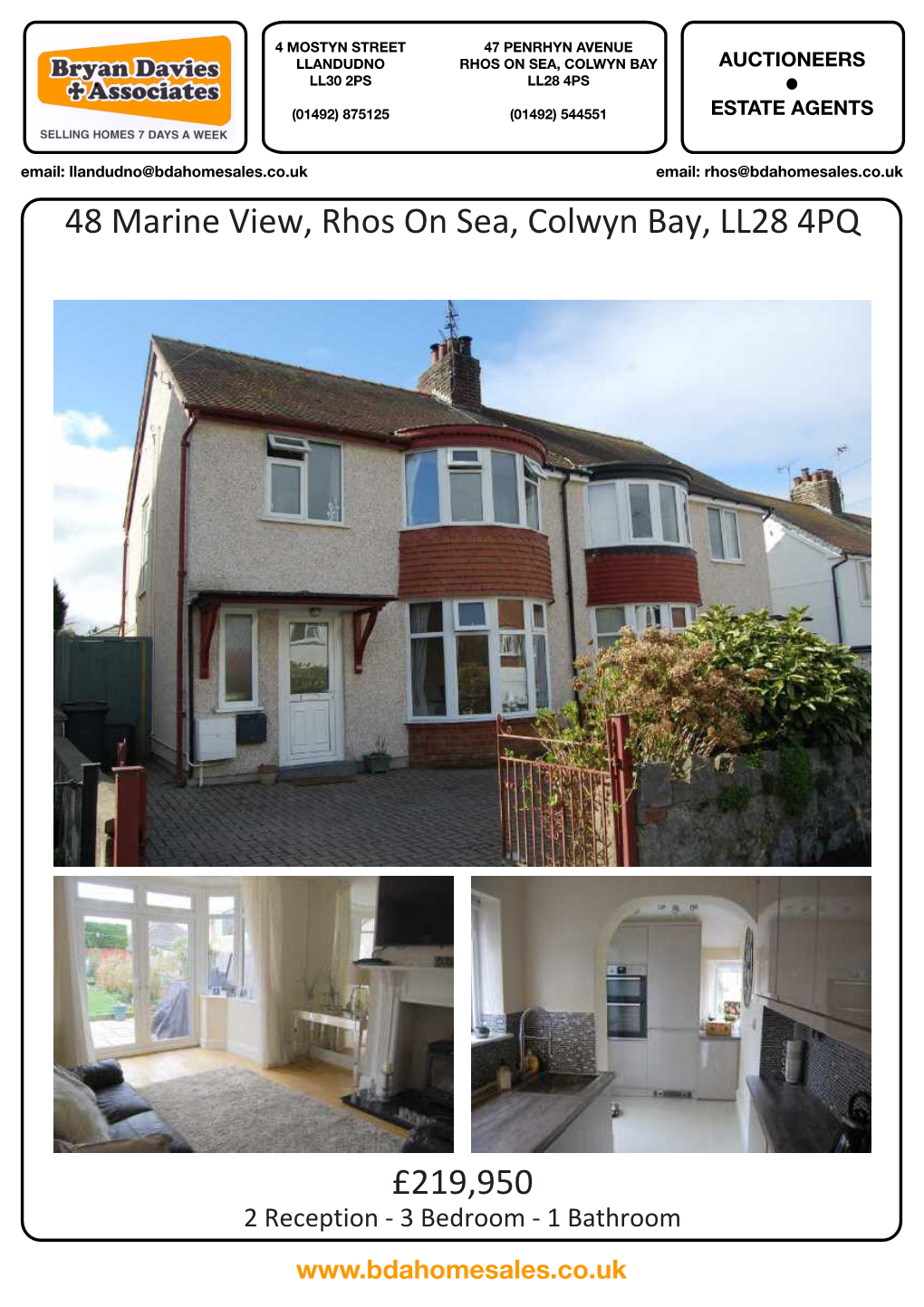 48 Marine View, Rhos on Sea, Colwyn Bay, LL28 4PQ