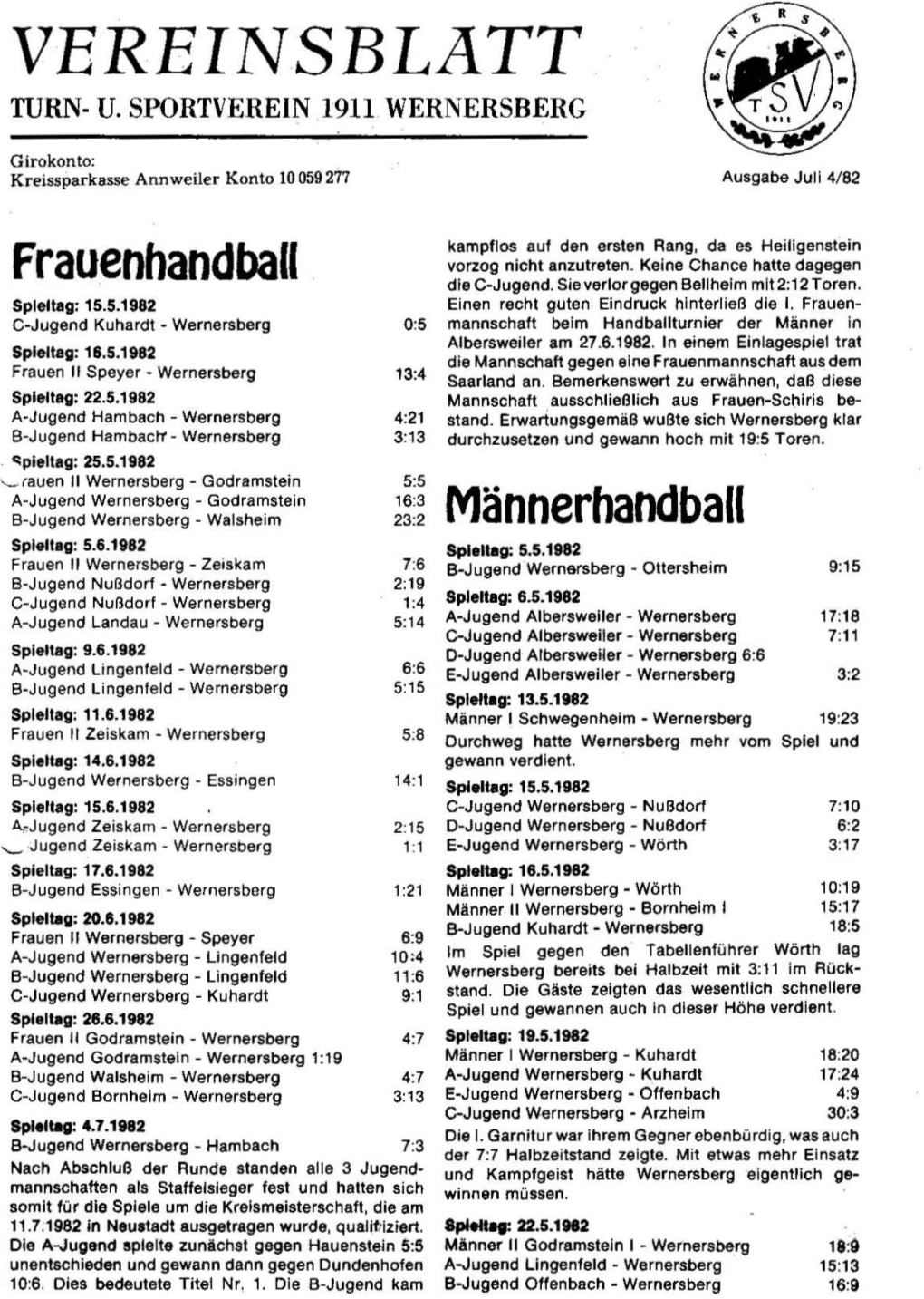 Vereinsblatt Turn- U