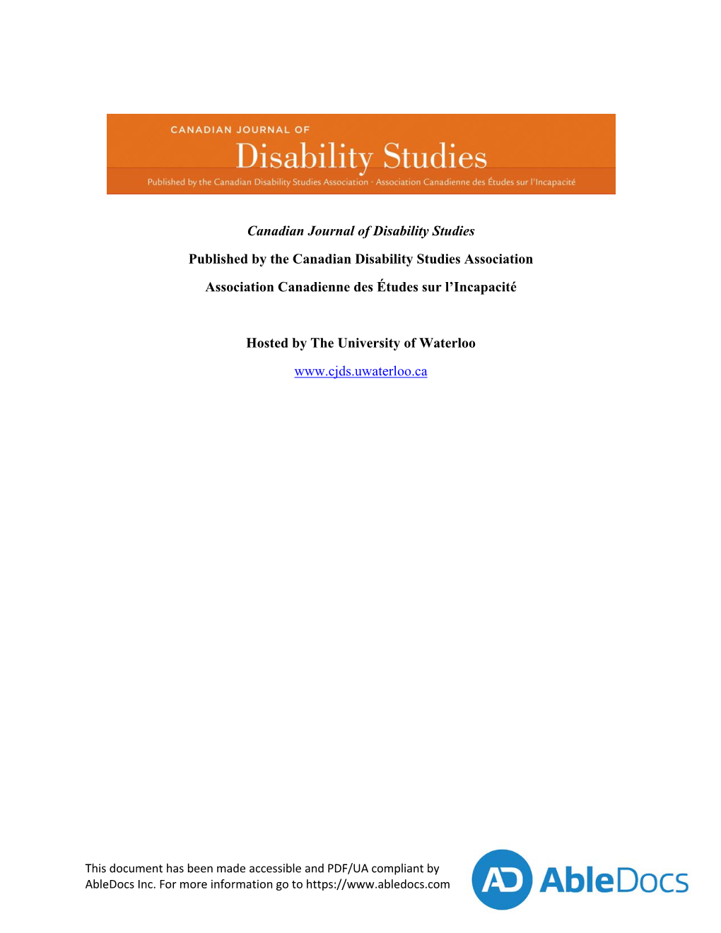 Shipping Disability/Fanfiction: Disrupting