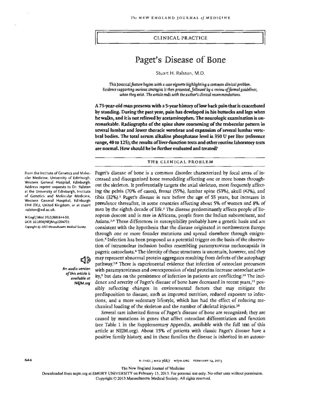 Paget's Disease of Bone