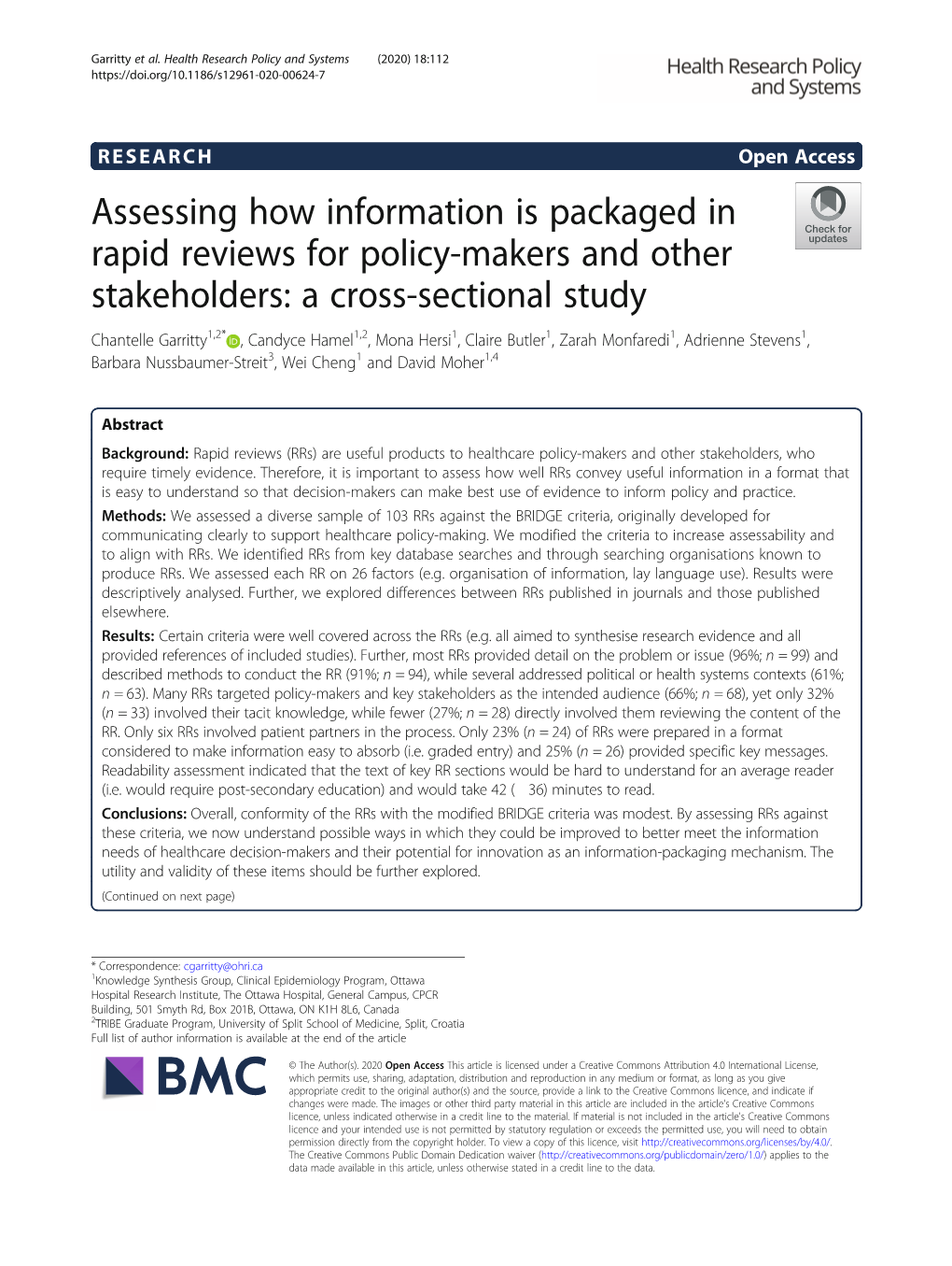 Assessing How Information Is Packaged in Rapid Reviews for Policy