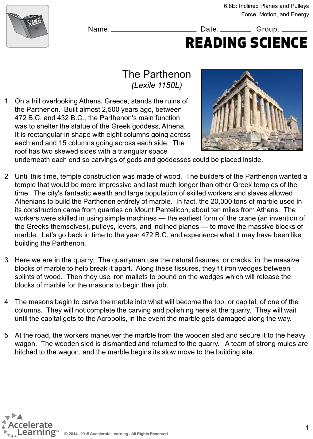 The Parthenon (Lexile 1150L)