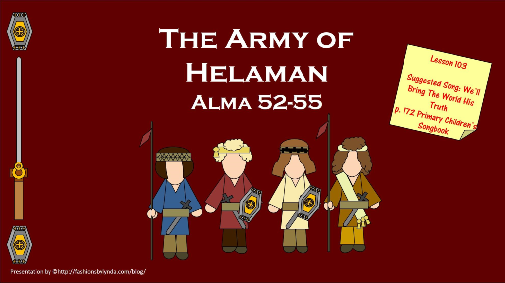 2017-18 Lesson 103 Alma 52-55 the Army of Helaman