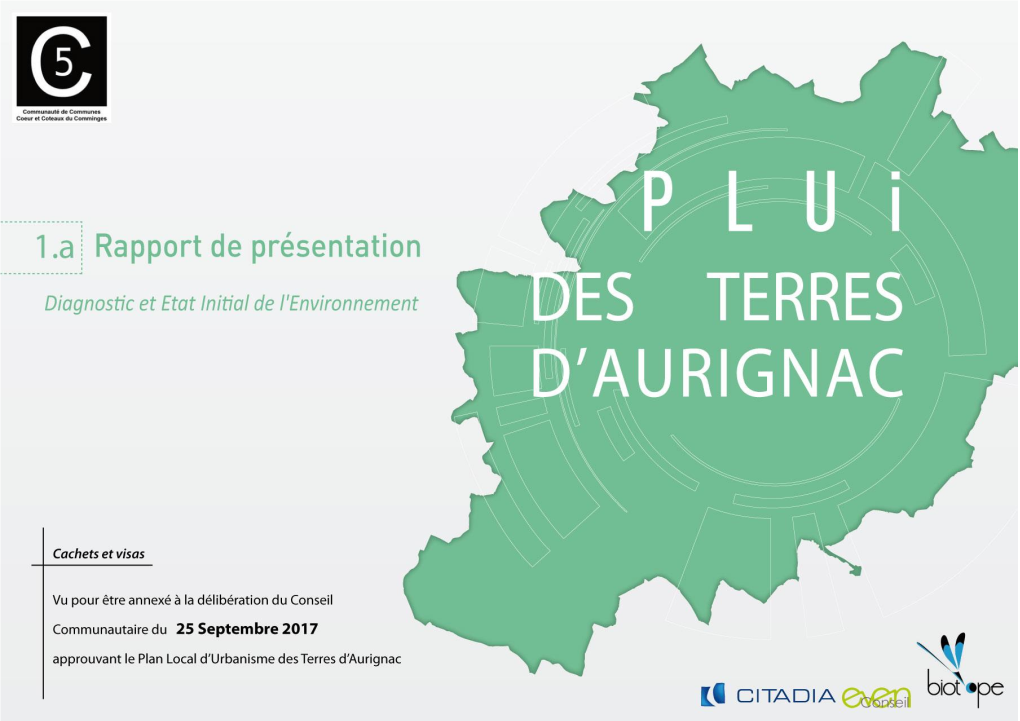 Rapport De Présentation (Pièce 1.C Du Présent Plui)