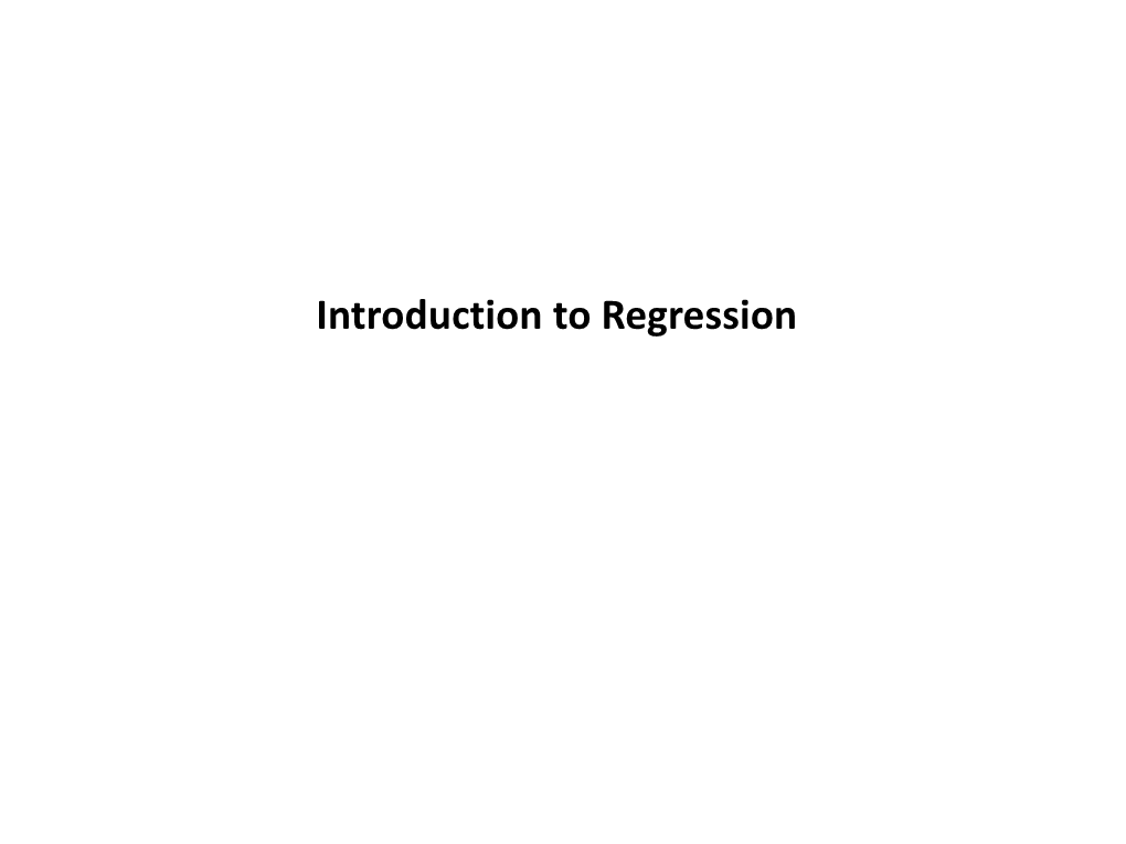 Lecture 12: Introduction to Regression