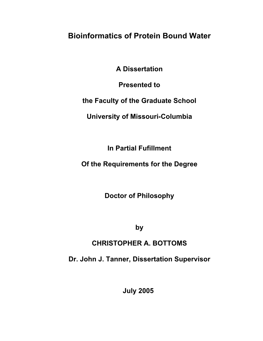 Bioinformatics of Protein Bound Water