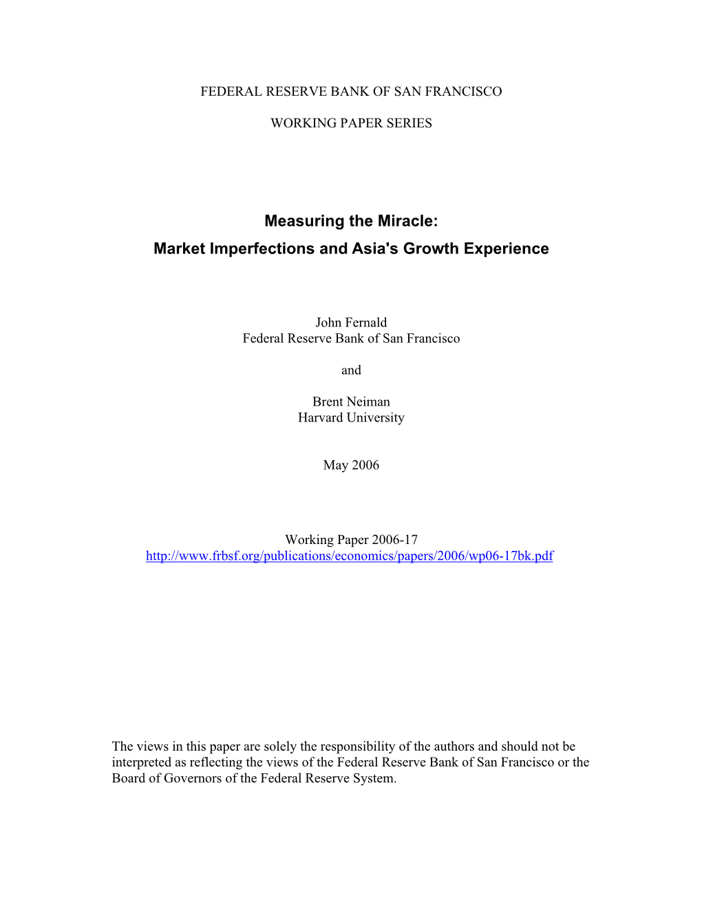 Measuring the Miracle: Market Imperfections and Asia's Growth Experience